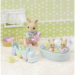 Sylvanian Families - Les triplés Lapin Crème et accessoires de bain - EPO-5707 - Epoch - Sylvanian Families - Le Nuage de Cha...