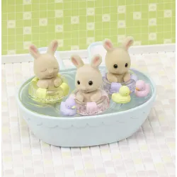 Sylvanian Families - Les triplés Lapin Crème et accessoires de bain - EPO-5707 - Epoch - Sylvanian Families - Le Nuage de Cha...