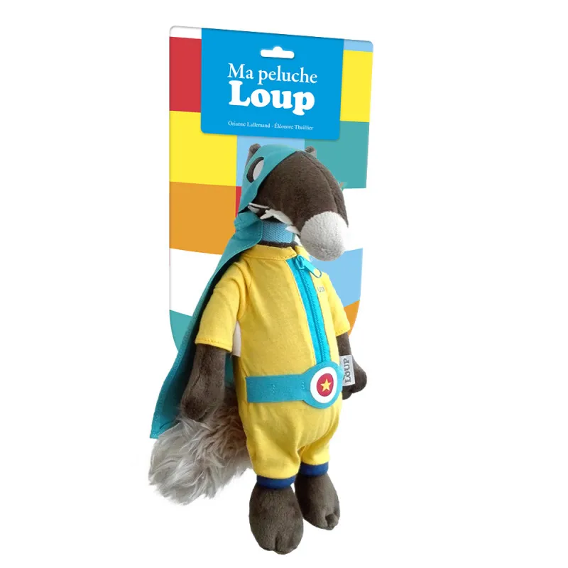 Ma peluche Loup Super-Héro Unicef - AUZ-9782733872482 - Editions Auzou - Loup, Mademoiselle Yeti, ... - Le Nuage de Charlotte