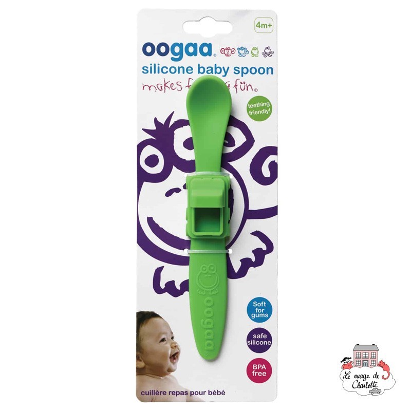 Cuillère repas pour bébé "Camion" vert - OOGS861 - Oogaa - Assiettes et Bols - Le Nuage de Charlotte