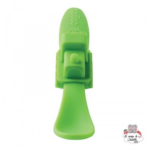 Silicone Baby Spoon "Train" green - OOGS841 - Oogaa - Plates and Bowls - Le Nuage de Charlotte