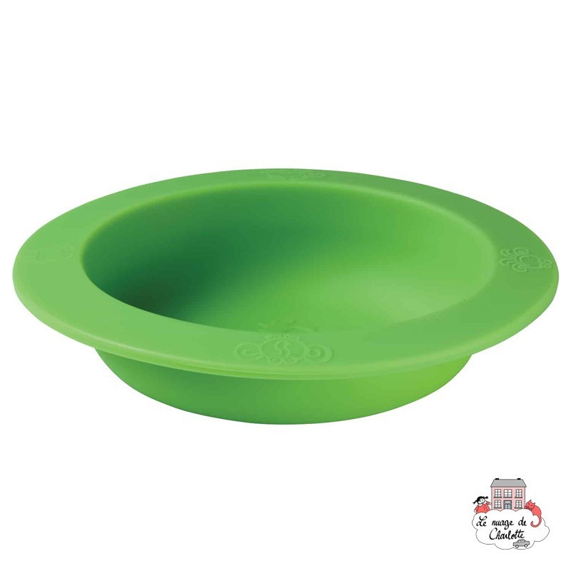 Bol en silicone vert avec couvercle - OOGS715 - Oogaa - Assiettes et Bols - Le Nuage de Charlotte