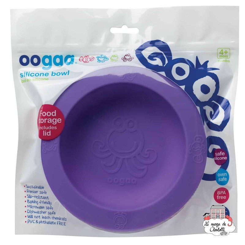 Bol en silicone violet avec couvercle - OOGS712 - Oogaa - Assiettes et Bols - Le Nuage de Charlotte