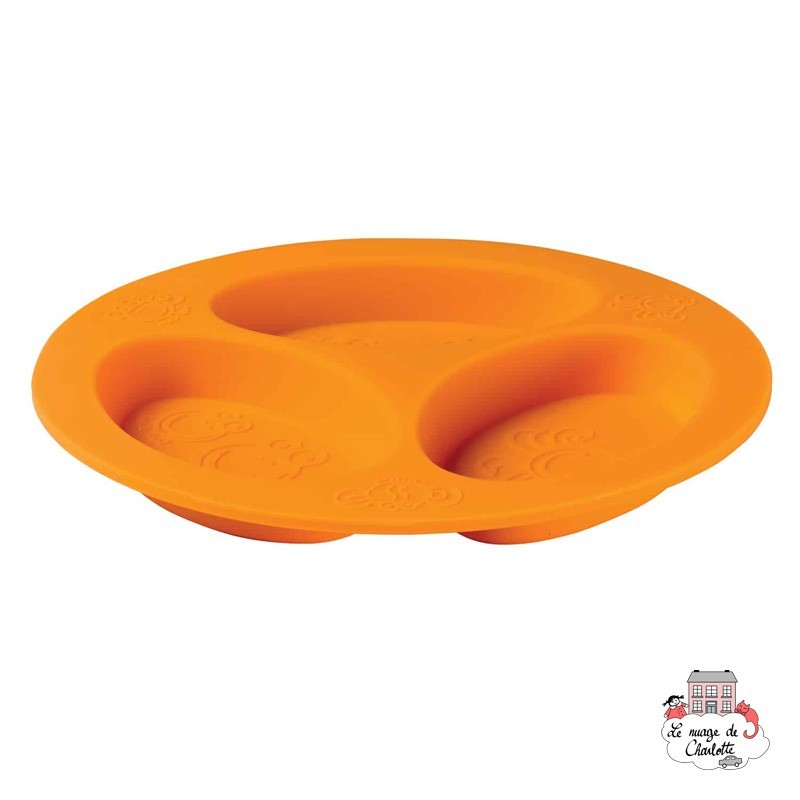 Silicone Orange Divided Plate - OOG917 - Oogaa - Plates and Bowls - Le Nuage de Charlotte