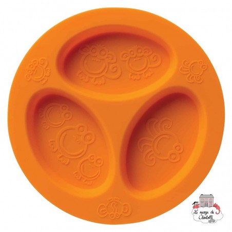 Plat divisé orange en silicone - OOG917 - Oogaa - Assiettes et Bols - Le Nuage de Charlotte