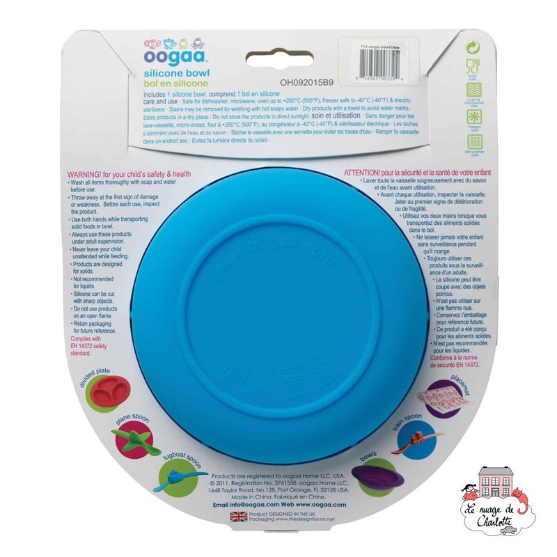 Bol en silicone bleu - OOG714 - Oogaa - Assiettes et Bols - Le Nuage de Charlotte