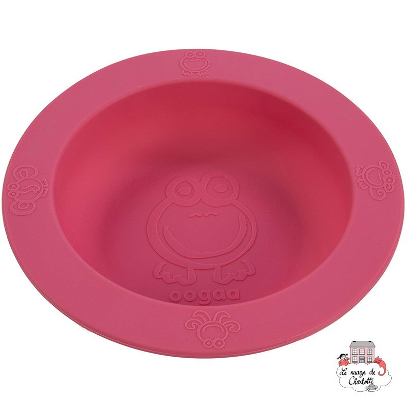 Ensemble repas en silicone rose / vert - OOG813 - Oogaa - Assiettes et Bols - Le Nuage de Charlotte