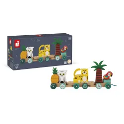 Tropik - Pull-Along Tropical Train - JAN-J08264 - Janod - Pull Along Toys - Le Nuage de Charlotte