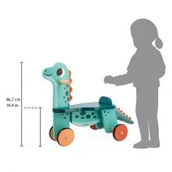 Dino - Ride On Dino Portosaurus - JAN-J05828 - Janod - Pull Along Toys - Le Nuage de Charlotte