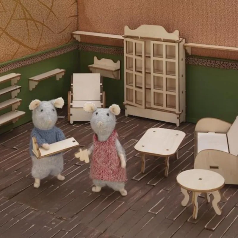 Sam & Julia - Living Room furniture kit - TMM-MH02001 - The Mouse Mansion Company - Sam & Julia - Le Nuage de Charlotte