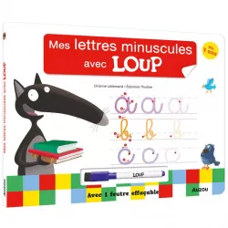 Livre Ardoise - Les lettres minuscules avec Loup - AUZ-9791039523851 - Editions Auzou - Livres d'Activités - Le Nuage de Char...