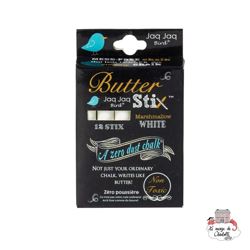 ButterStix (x12) - JJB-BS-WHITE - Jaq Jaq Bird - Chalks - Le Nuage de Charlotte