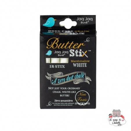 Craie ButterStix (x12) - JJB-BS-WHITE - Jaq Jaq Bird - Craies - Le Nuage de Charlotte