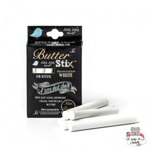 Craie ButterStix (x12) - JJB-BS-WHITE - Jaq Jaq Bird - Craies - Le Nuage de Charlotte