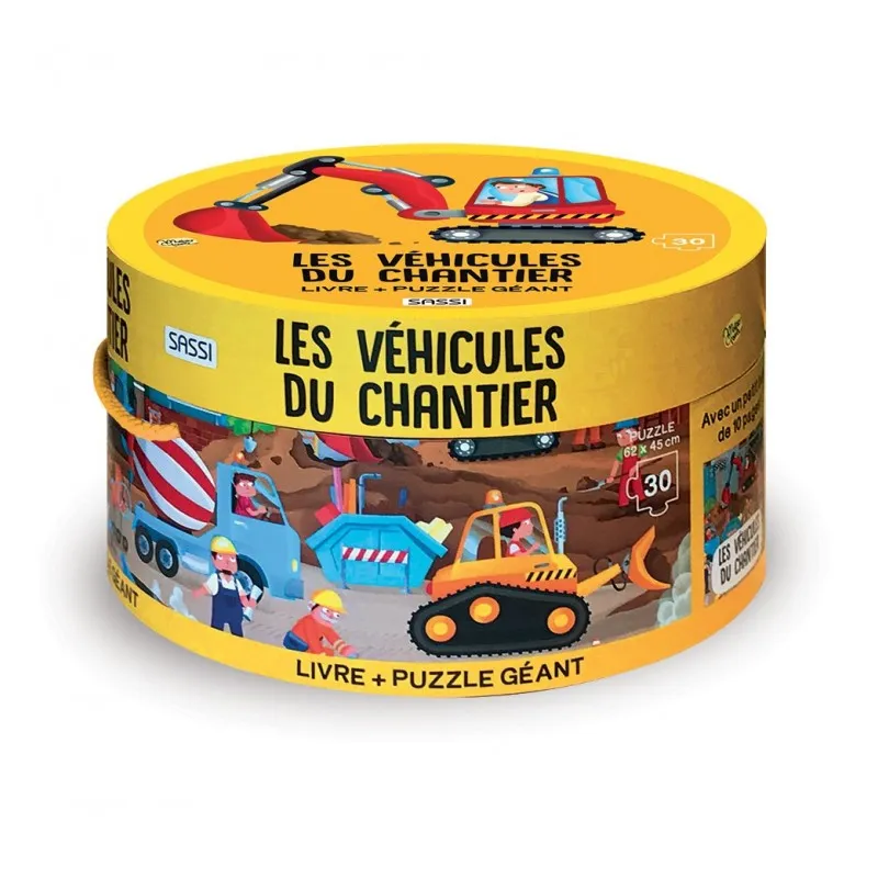 Les véhicules du chantier [30 pièces] - SASSI-9788830311176 - Sassi - Puzzles pour les petits - Le Nuage de Charlotte