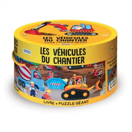 Les véhicules du chantier [30 pièces] - SASSI-9788830311176 - Sassi - Puzzles pour les petits - Le Nuage de Charlotte