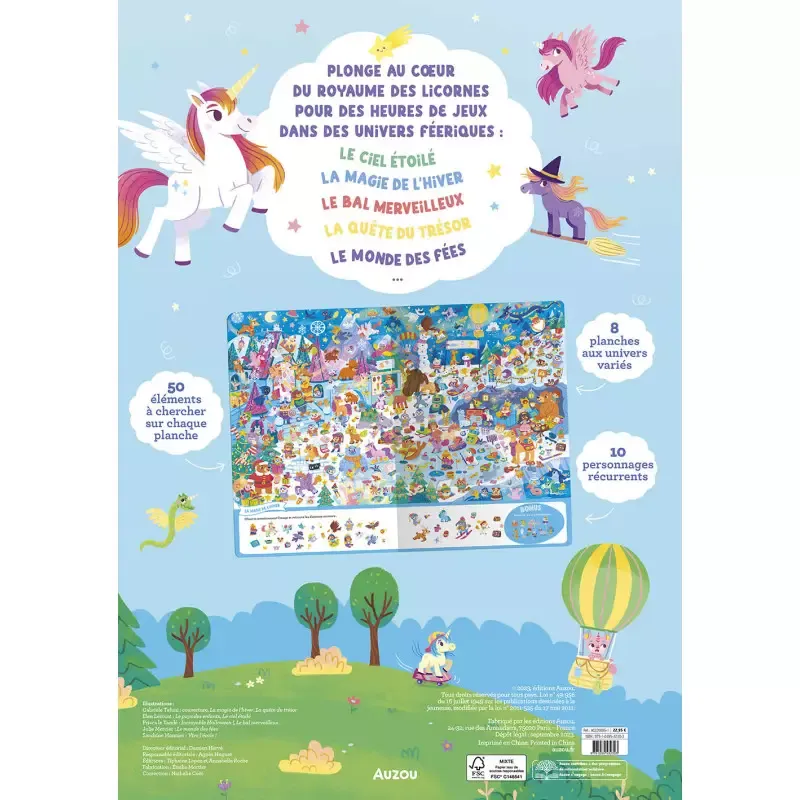 Cherche et trouve géant - Au Royaume des Licornes - AUZ-9791039532303 - Editions Auzou - Activity Books - Le Nuage de Charlotte