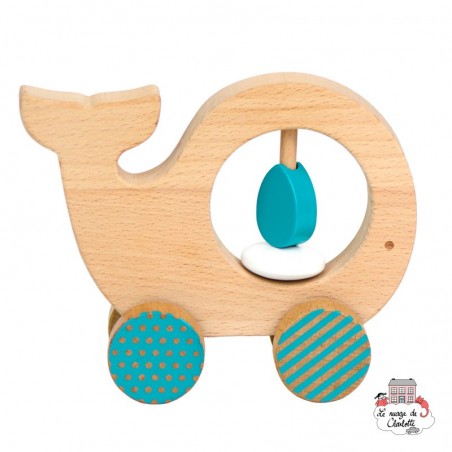 Wooden Push Along "Whale" - PTC-5074388 - Petit Collage - Push along - Le Nuage de Charlotte