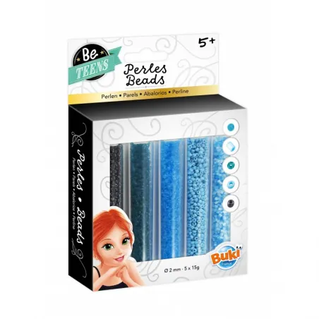 Be Teens - Tubes de perles bleues - BUK-PE002 - Buki - Boîtes créative - Le Nuage de Charlotte