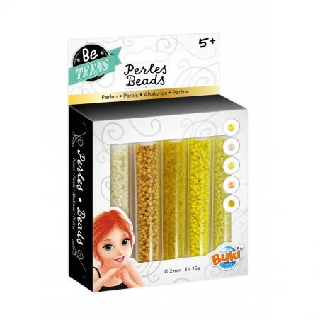 Be Teens - Tubes de perles jaunes - BUK-PE003 - Buki - Boîtes créative - Le Nuage de Charlotte