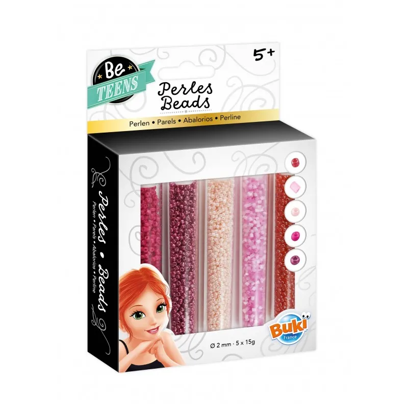 Be Teens - Tubes pink beads - BUK-PE007 - Buki - Creative boxes - Le Nuage de Charlotte