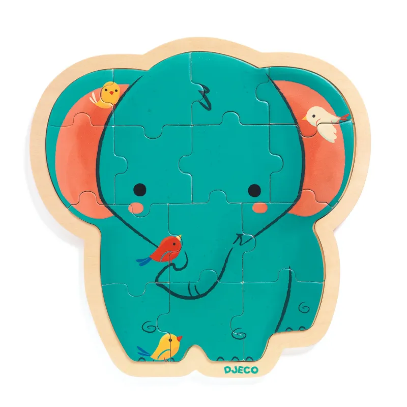 Puzzlo Elephant [14] - DJE-DJ01823 - DJECO - Puzzles en bois - Le Nuage de Charlotte