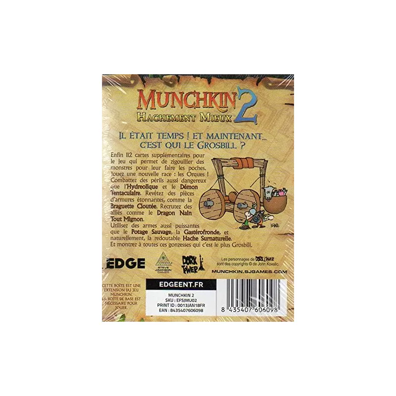 Munchkin 2 - Hachement Mieux (Extension) - EDG-ESMUN02FR - Edge - Playing Cards - Le Nuage de Charlotte