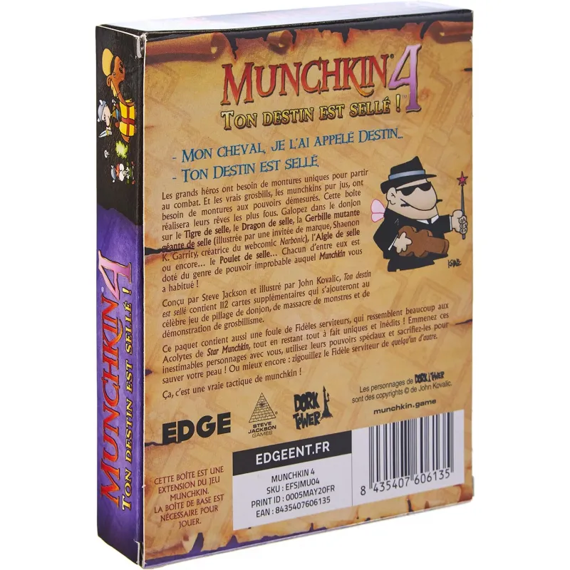 Munchkin 4 - Ton Destin est Sellé! (Extension) - EDG-ESMUN04FR - Edge - Jeux de société - Le Nuage de Charlotte