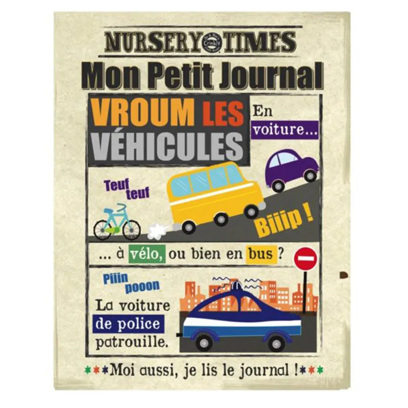 Mon Petit Journal - Vroum les Véhicules - CRIN-3760262412344 - Jo and Nic's Crinkly Cloth Books - Jouets d'activité - Le Nuag...