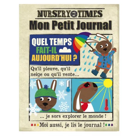 Mon Petit Journal - Quel temps fait-il aujourd'hui? - CRIN-3760262412283 - Jo and Nic's Crinkly Cloth Books - Jouets d'activi...