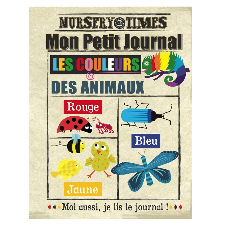 Mon Petit Journal - Les Couleurs des Animaux - CRIN-3760262412290 - Jo and Nic's Crinkly Cloth Books - Jouets d'activité - Le...