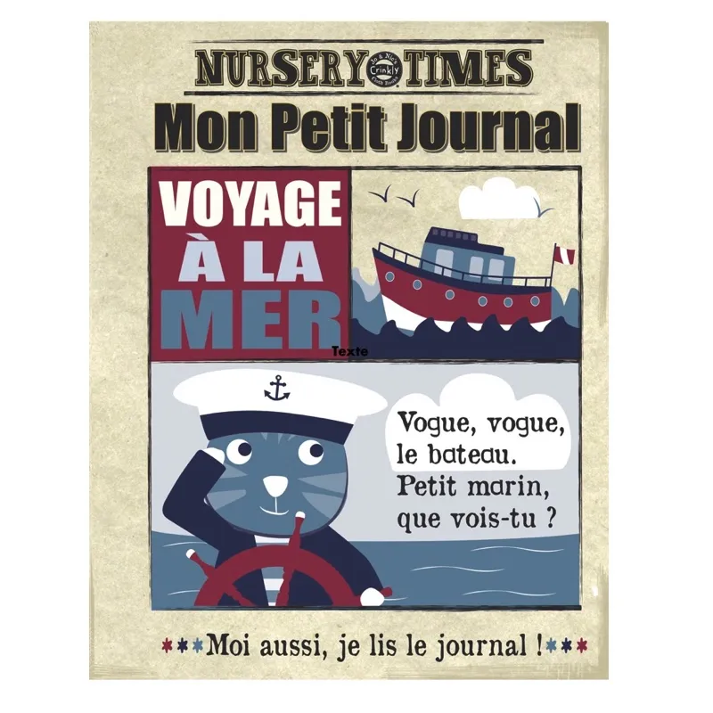 Mon Petit Journal - Voyage à la Mer - CRIN-3760262412276 - Jo and Nic's Crinkly Cloth Books - Jouets d'activité - Le Nuage de...