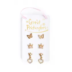 Boucles d'oreilles Boutique Royal Crown Studded, 3 paires - GPR-90607 - Great Pretenders - Bijoux - Le Nuage de Charlotte