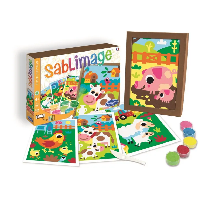 Sablimage Concept'Box - Animaux de la ferme - STS-8807 - SentoSphère - Tableaux à pailleter - Le Nuage de Charlotte