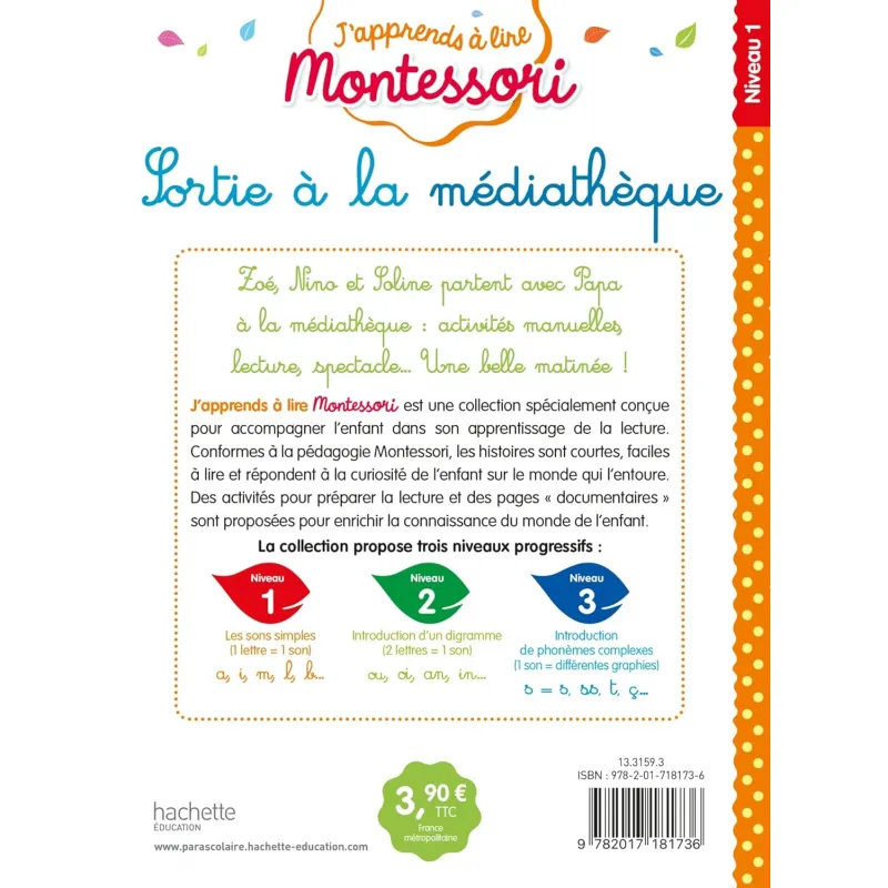 J'apprends à lire Montessori - Sortie à la médiathèque - HACH-9782017181736 - Hachette - Romans et Deviens le Héro - Le Nuage...