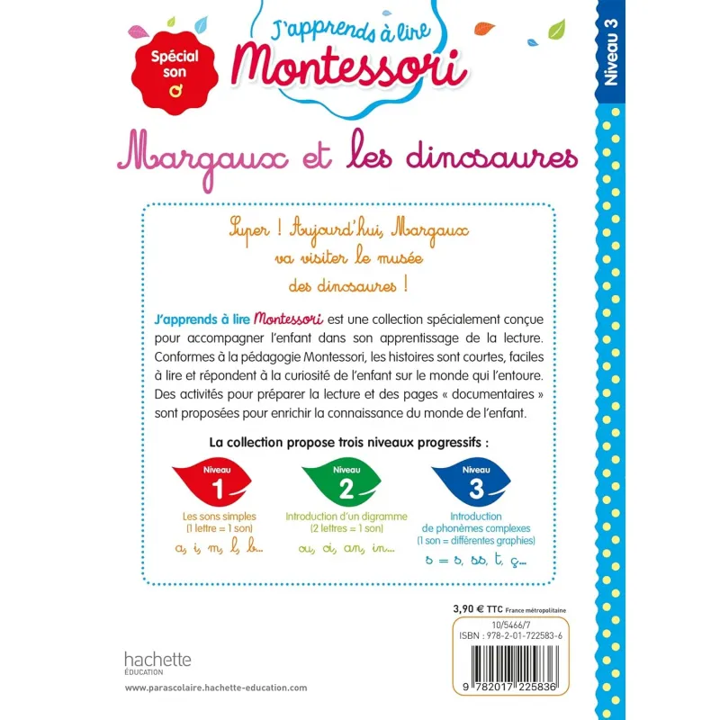 J'apprends à lire Montessori - Margaux et les dinosaures - HACH-9782017225836 - Hachette - Novels and Become the Hero - Le Nu...