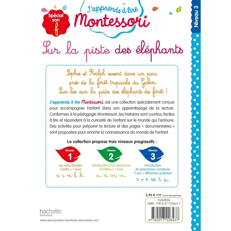 J'apprends à lire Montessori - Sur la piste des éléphants - HACH-9782017226437 - Hachette - Romans et Deviens le Héro - Le Nu...