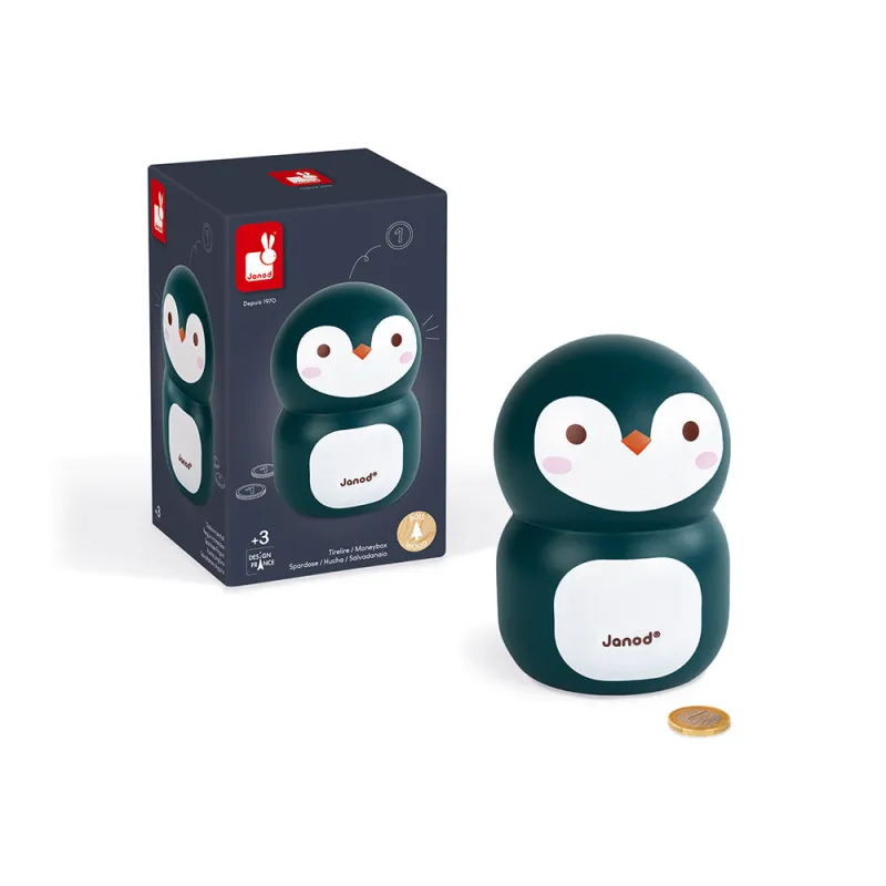 Penguin Moneybox - JAN-J04650 - Janod - Money Box and wallet - Le Nuage de Charlotte