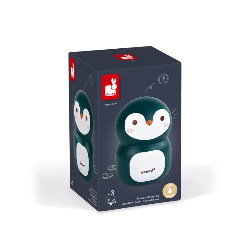 Penguin Moneybox - JAN-J04650 - Janod - Money Box and wallet - Le Nuage de Charlotte