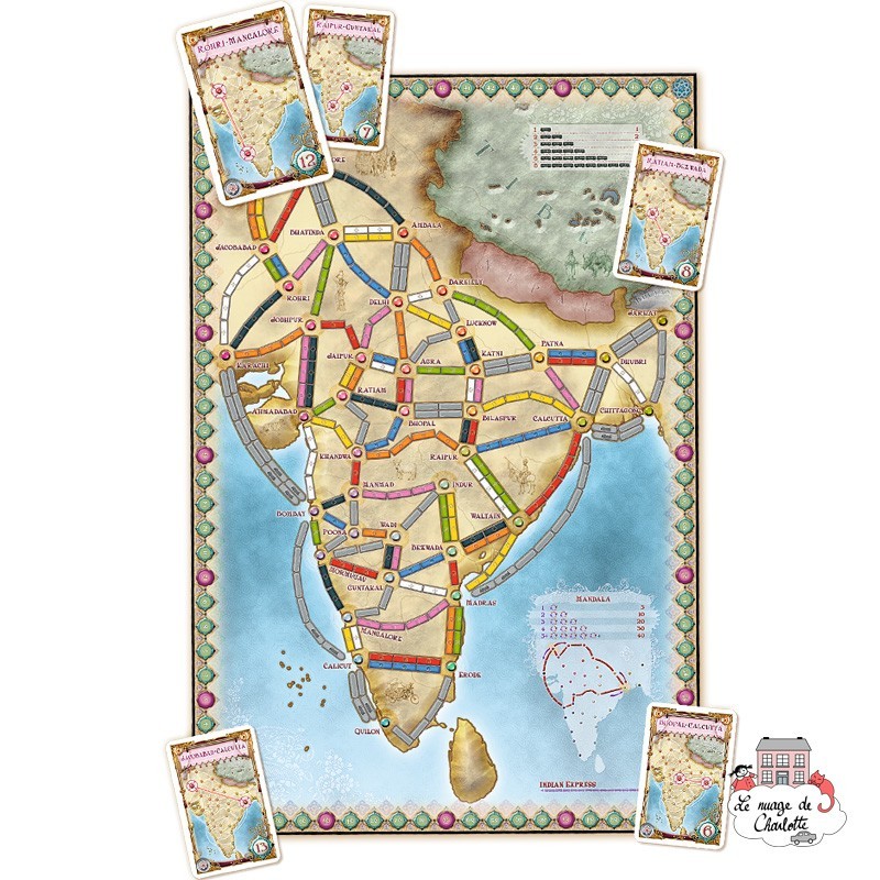 Ticket to Ride - Map Col. 2 "India" - DOW-75118 - Days of Wonder - Board Games - Le Nuage de Charlotte