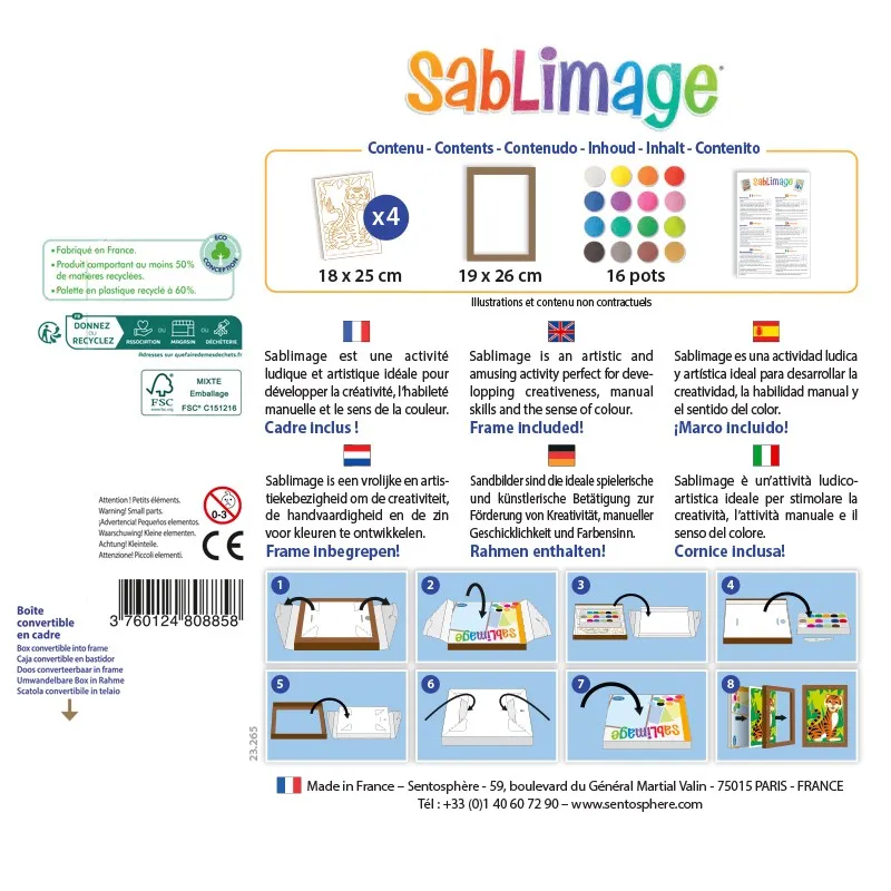 Sablimage Concept'Box - Animaux de la forêt - STS-8801 - SentoSphère - Tableaux à pailleter - Le Nuage de Charlotte