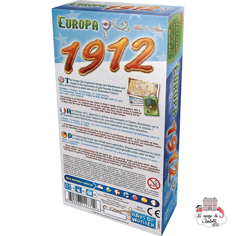 Les Aventuriers du Rail - Ext. Europa 1912 - DOW-7581 - Days of Wonder - Jeux de société - Le Nuage de Charlotte