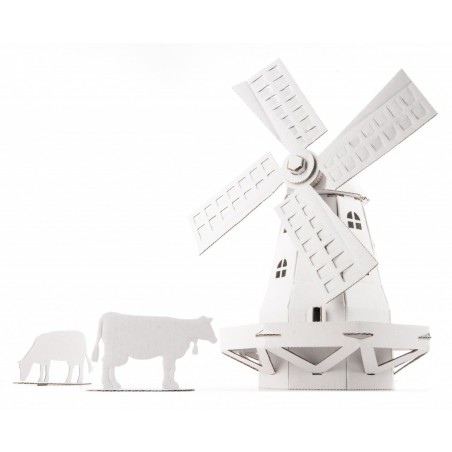 Moulin à vent (blanc) - LEO-L02012-B - Leolandia - Maquettes en carton - Le Nuage de Charlotte