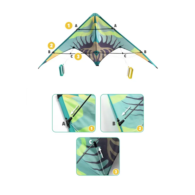 Cerf-volant acrobatique - Green Wave - DJE-DJ02163 - Djeco - Cerf-volant - Le Nuage de Charlotte