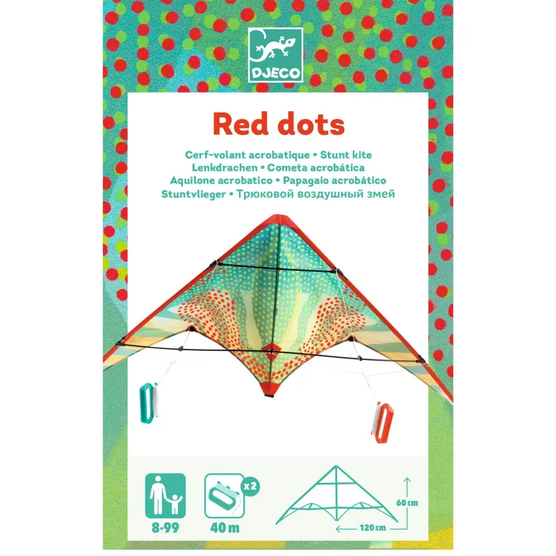 Cerf-volant acrobatique - Red Dots - DJE-DJ02164 - Djeco - Cerf-volant - Le Nuage de Charlotte