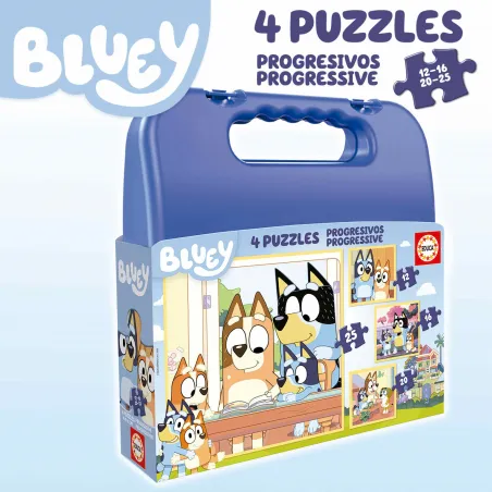 Malette Puzzles Progréssifs Bluey 12+16+20+25 - EDU-19275 - Educa Borras - Puzzles - Le Nuage de Charlotte