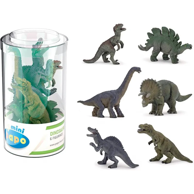 Mini PLUS Dinosaurs (Tube, 6 figures) - PAPO-33018 - Papo - Papo - Le Nuage de Charlotte