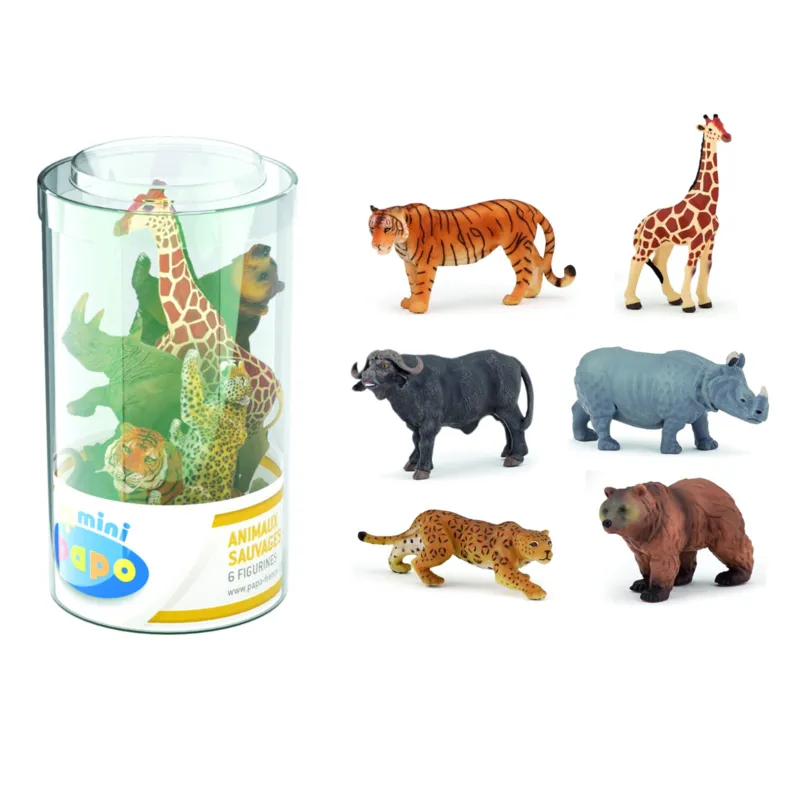 Mini PLUS Animaux sauvages (Tube, 6 figurines) - PAPO-33021 - Papo - Papo - Le Nuage de Charlotte