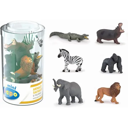 Mini PLUS Animaux sauvages (Tube, 6 figurines) - PAPO-33020 - Papo - Papo - Le Nuage de Charlotte