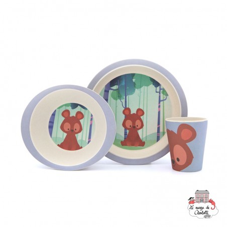 Bamboo Meal Set - Bear - YUU-0002 - Yuunaa - Plates, bowls and cutlery - Le Nuage de Charlotte